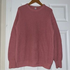 American Apparel Fisherman’s Pullover Chunky Knit Sweater Dusty Rose S Unisex